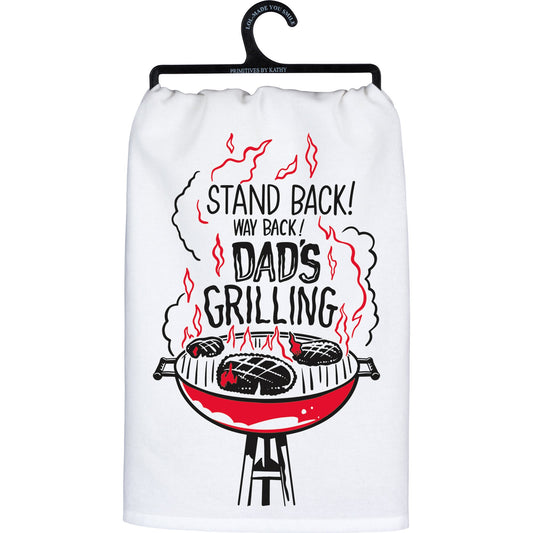 Primitives By Kathy Stand Back Dad's Grilling Kitchen Towel