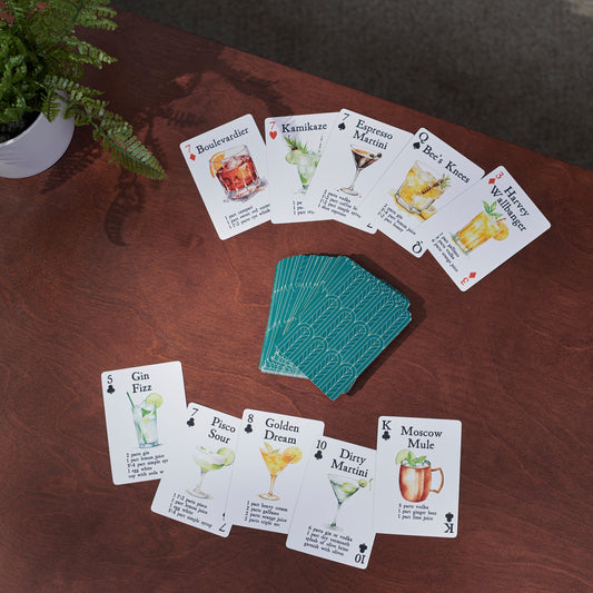 Cocktail Playing Cards with Cocktail Recipes