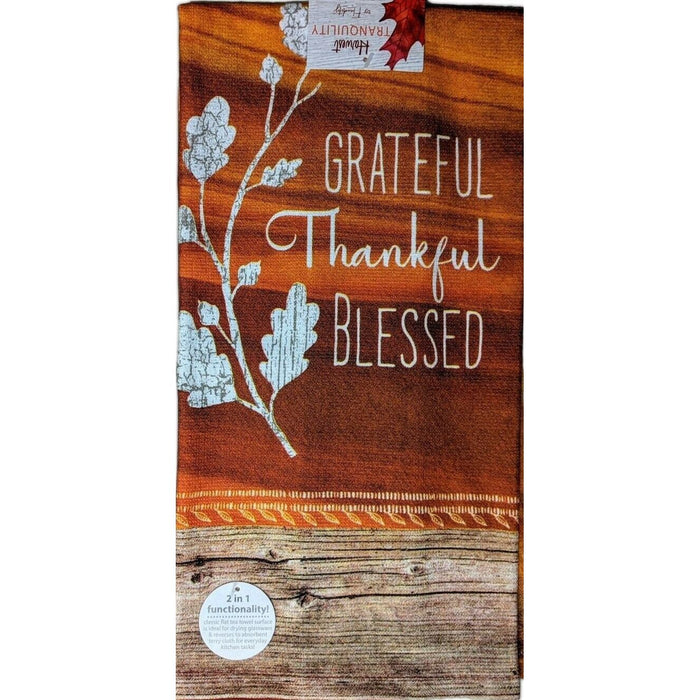 Kay Dee Grateful Thankful and Blessed Dual Purpose Terry Towel