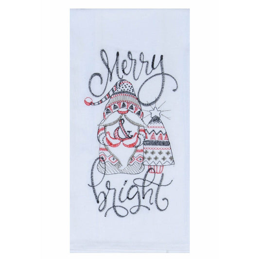 Kay Dee Christmas Gnomes Merry & Bright Towel Last Chance