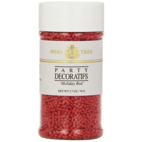 India Tree Kosher Party Decoratifs Holiday Red Sprinkles
