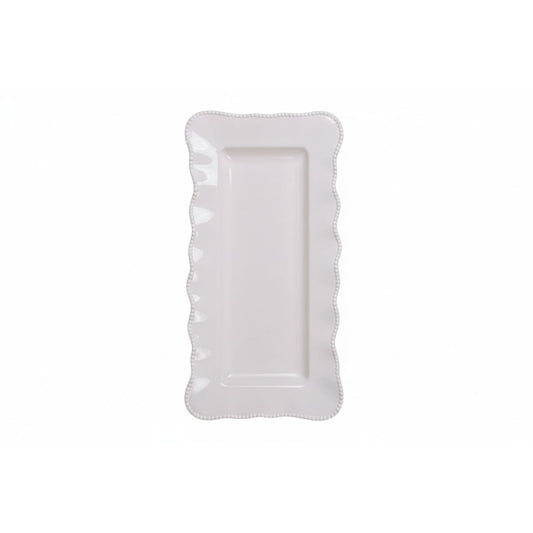 Certified International Perlette Cream Melamine Rectangular Platter