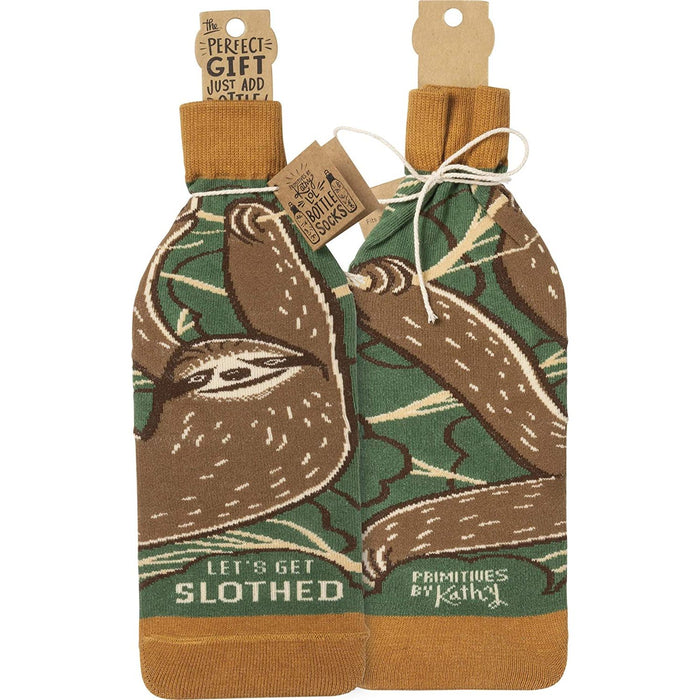 Primitives By Kathy Bottle Sock Let's Get Slothed Wine Bottle Cover