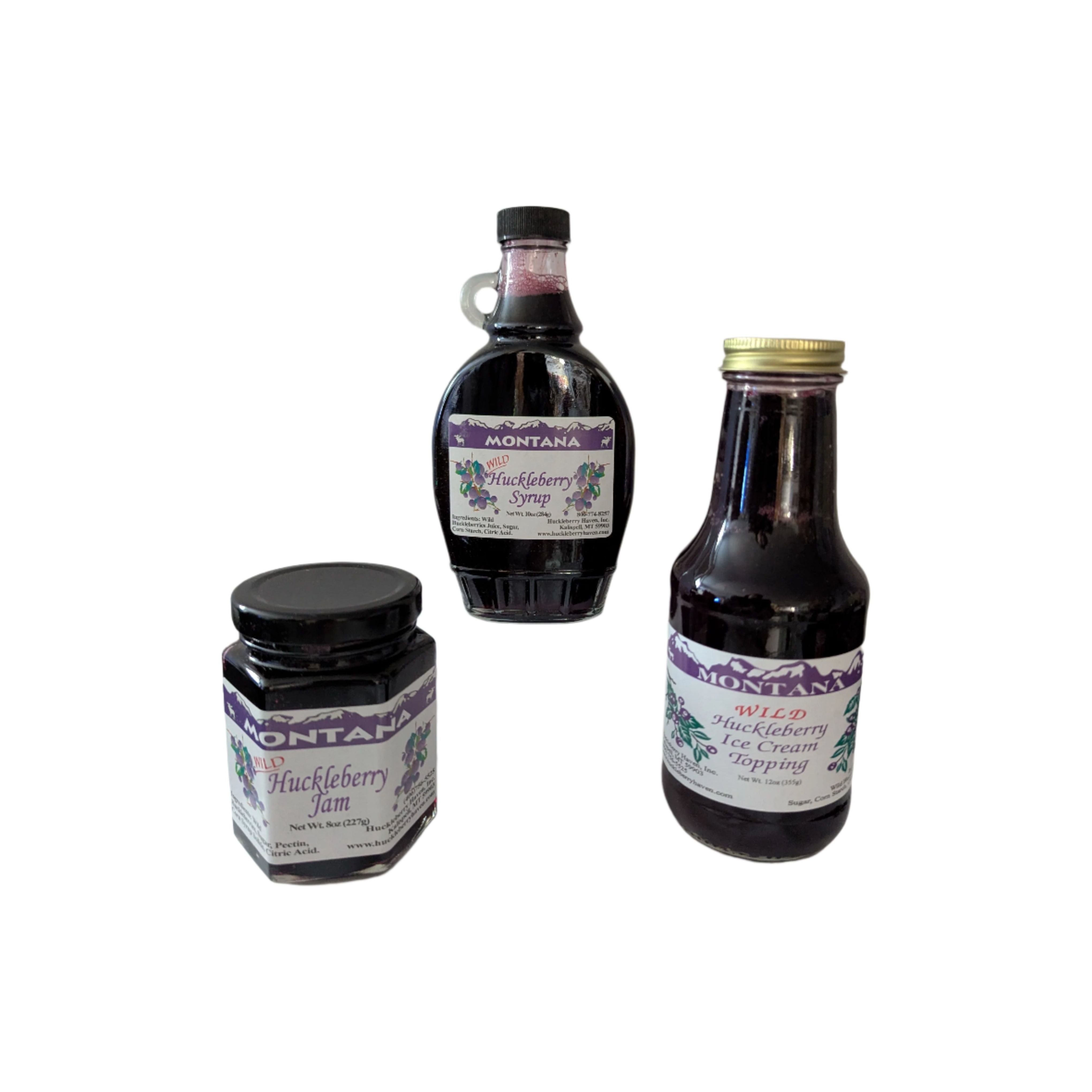 Huckleberry Haven Gift Set Huckleberry Jam Syrup and Ice Cream Topping Huckleberry Haven Gift Set Huckleberry Jam Syrup and Ice Cream Topping