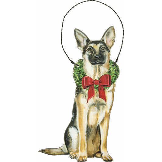 Primitives By Kathy Christmas German Shepherd Ornament