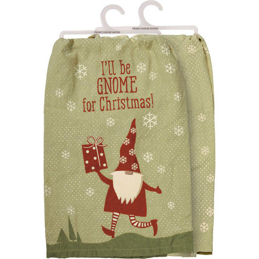 Primitives By Kathy I'll Be Gnome for Christmas Towel