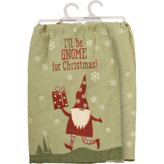 Primitives By Kathy I'll Be Gnome for Christmas Towel