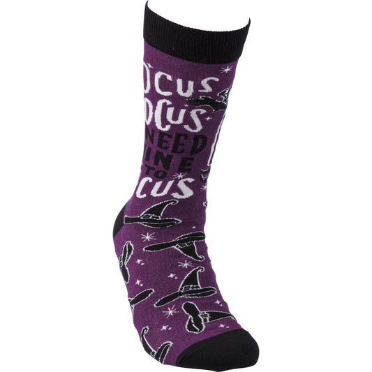 Primitives By Kathy Hocus Pocus I Need Wine To Focus Halloween Socks With Witches Hats