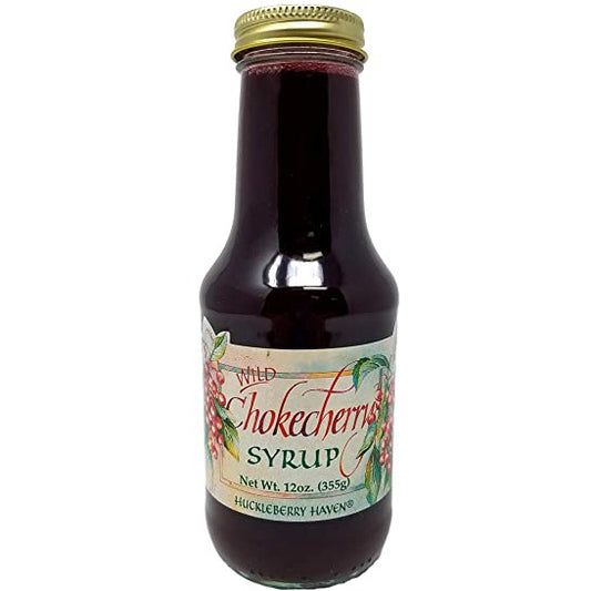 Huckleberry Haven Wild Chokecherry Syrup Dessert Topping and Cocktail Mixer