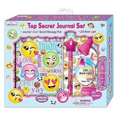 Hot Focus Emoji To Secret Journal Set With LED Book Light – Carter