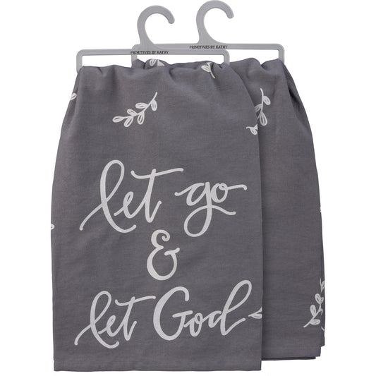 Primitives By Kathy Let Go & Let God Kitchen Towel