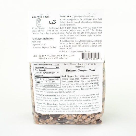 Rill Foods Vegetarian Taneum Canyon Chili Mix