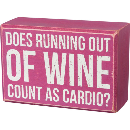 Primitives By Kathy - Running Out Of Wine - Box Sign and Socks | Specialty Food Items and Unique Gift Ideas for Everyone