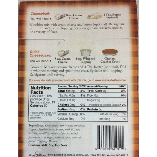 Wind & Willow Turtle Cheesecake Cheeseball & Dessert Mix Last Chance