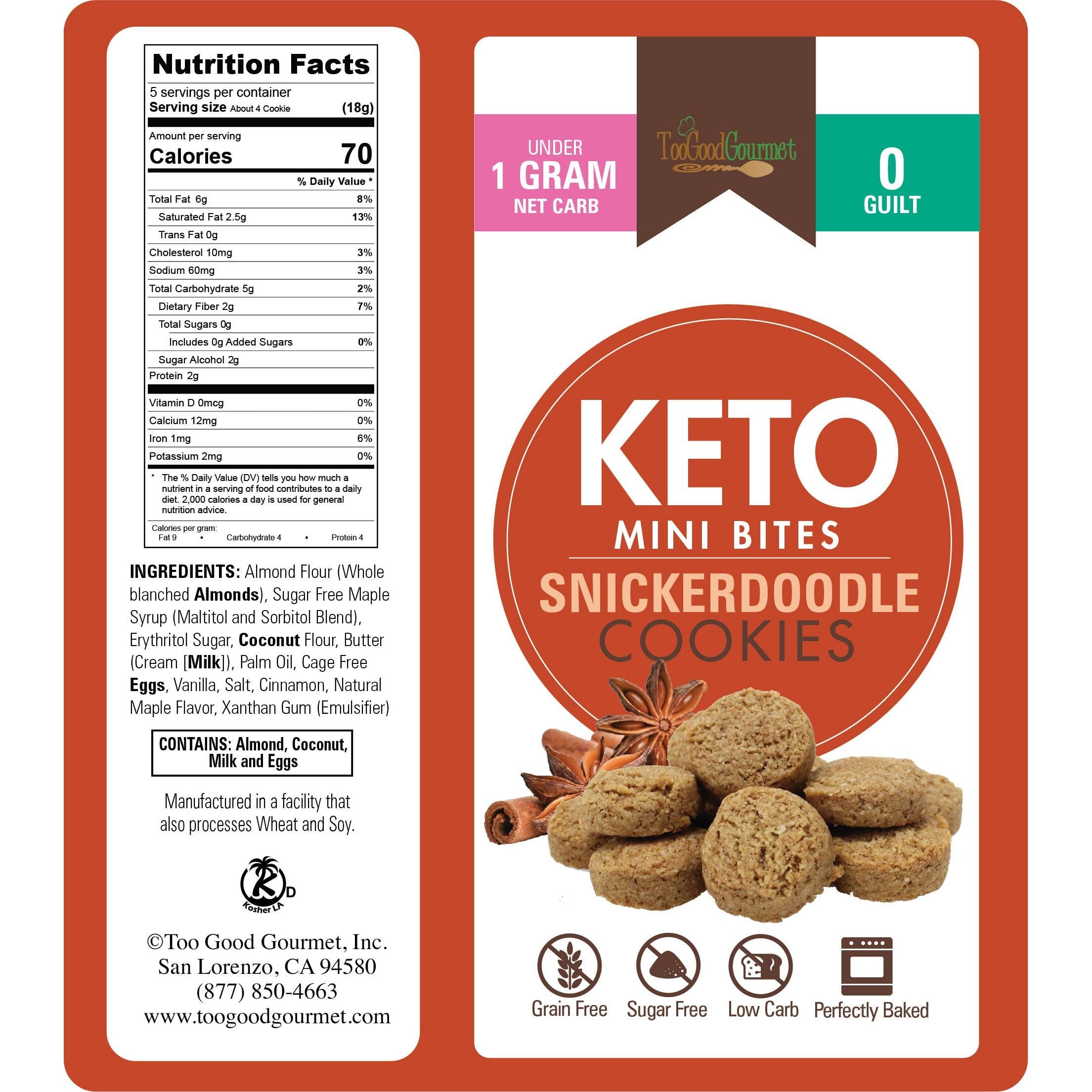 Too Good Gourmet Bite Size Keto  -  Snickerdoodle Cookies