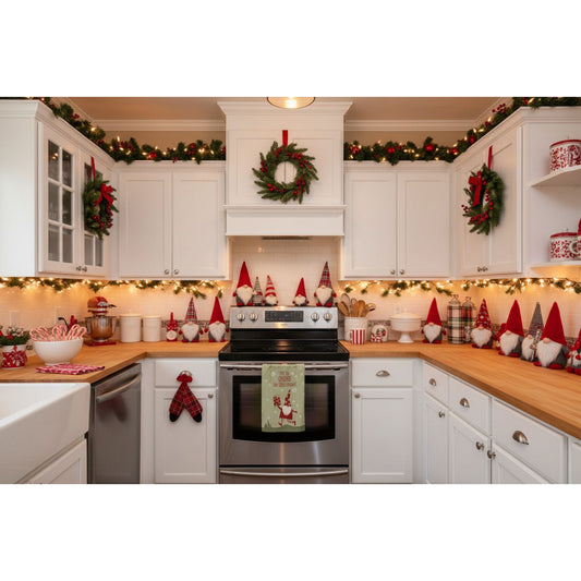 Primitives By Kathy I'll Be Gnome for Christmas Towel