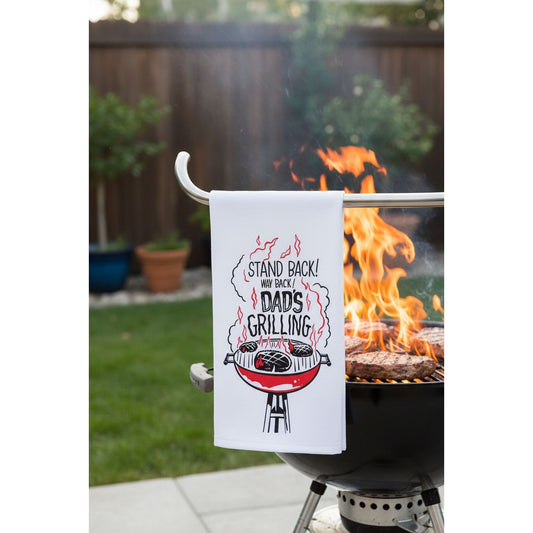 Primitives By Kathy Stand Back Dad's Grilling Kitchen Towel