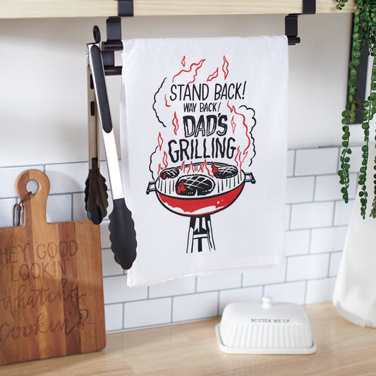 Primitives By Kathy Stand Back Dad's Grilling Kitchen Towel
