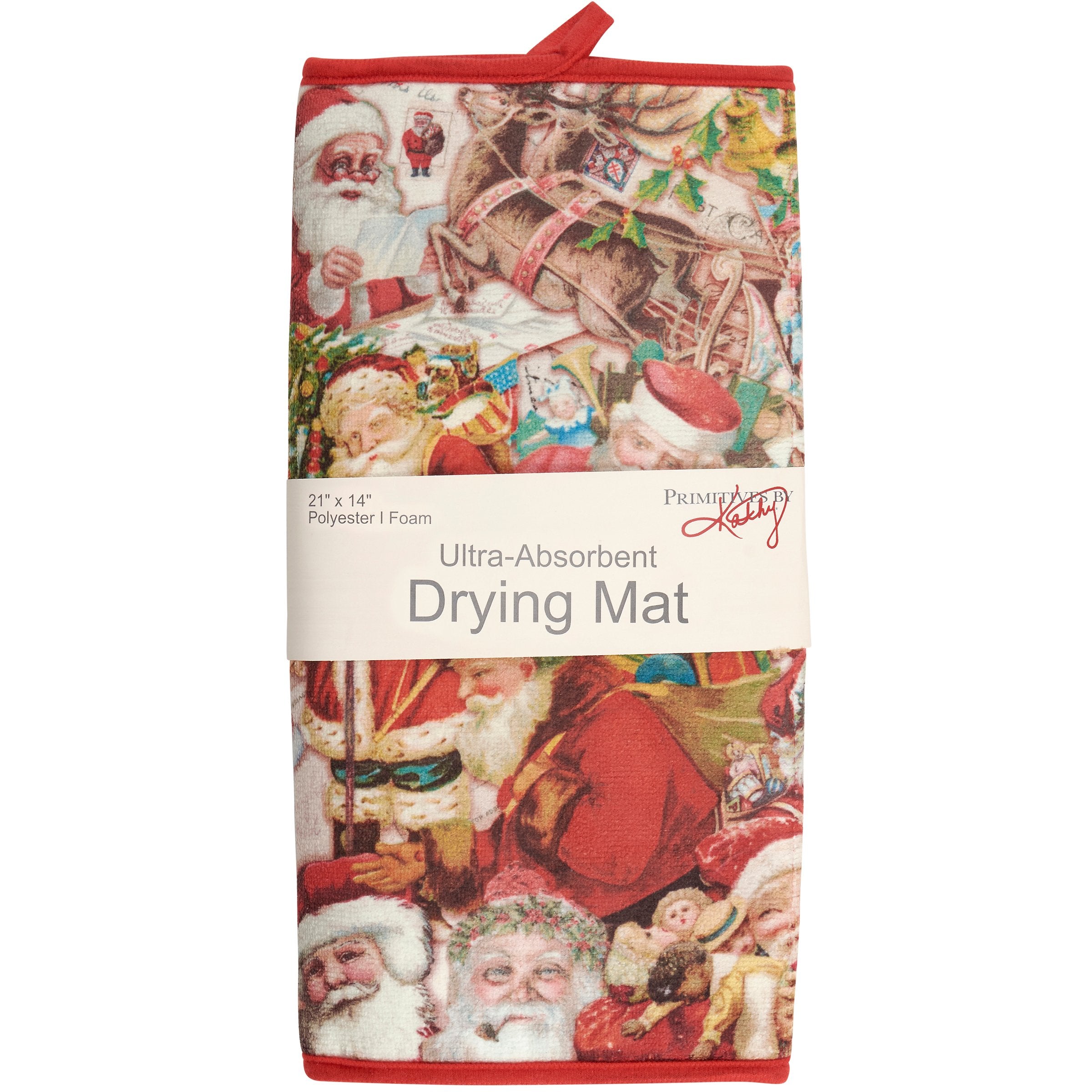 Primitives By Kathy Vintage Santas Drying Mat