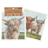 Primitives By Kathy Highland Cows Swedish Dishcloth Set