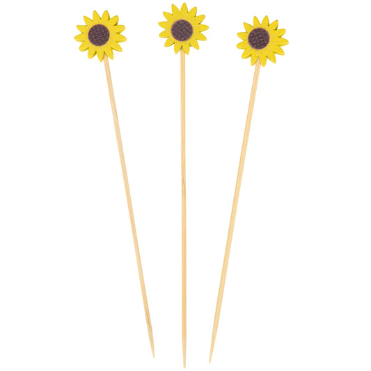 Primitives By Kathy Sunflowers Cocktail Party Pick Set