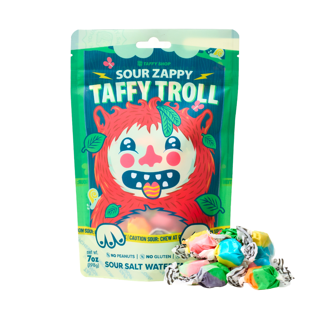 Taffy Shop Sour Zappy Taffy Troll Bag