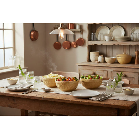 Certified International Vintage Farm Stoneware Set of 3 Mixing Bowl