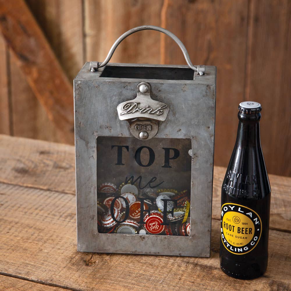 CTW Top Me Off Galvanized Bottle Opener Bin
