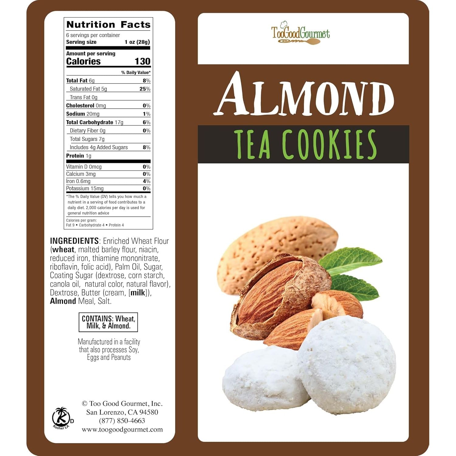 Too Good Gourmet Almond Tea Cookies