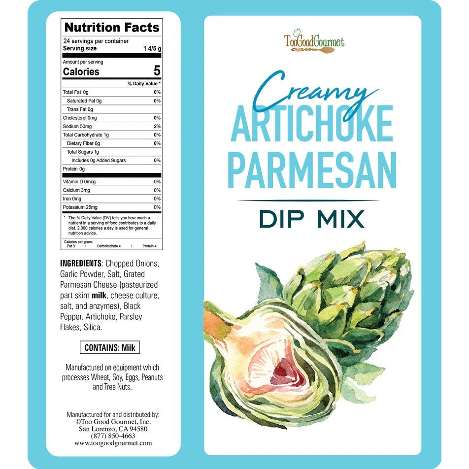 Too Good Gourmet Artichoke Parmesan Dip Mix