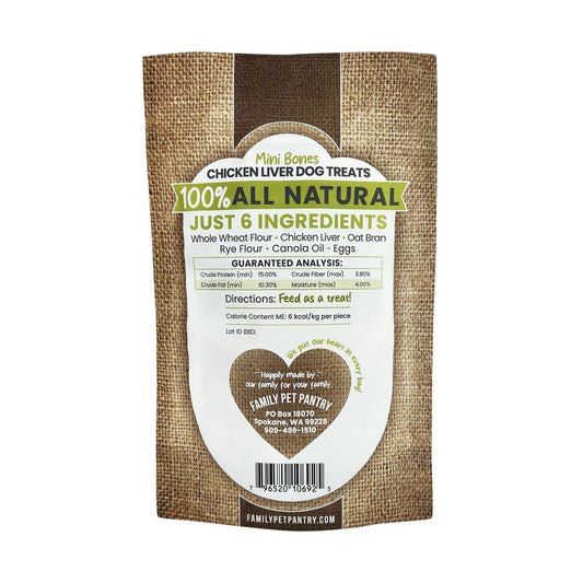 Family Pet Pantry All Natural Chicken Liver Mini Bones Dog Treats