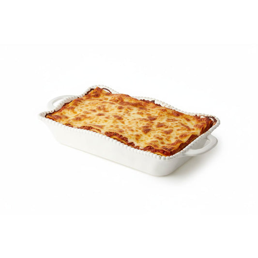Certified International Perlette Cream Large Rectangular Baker