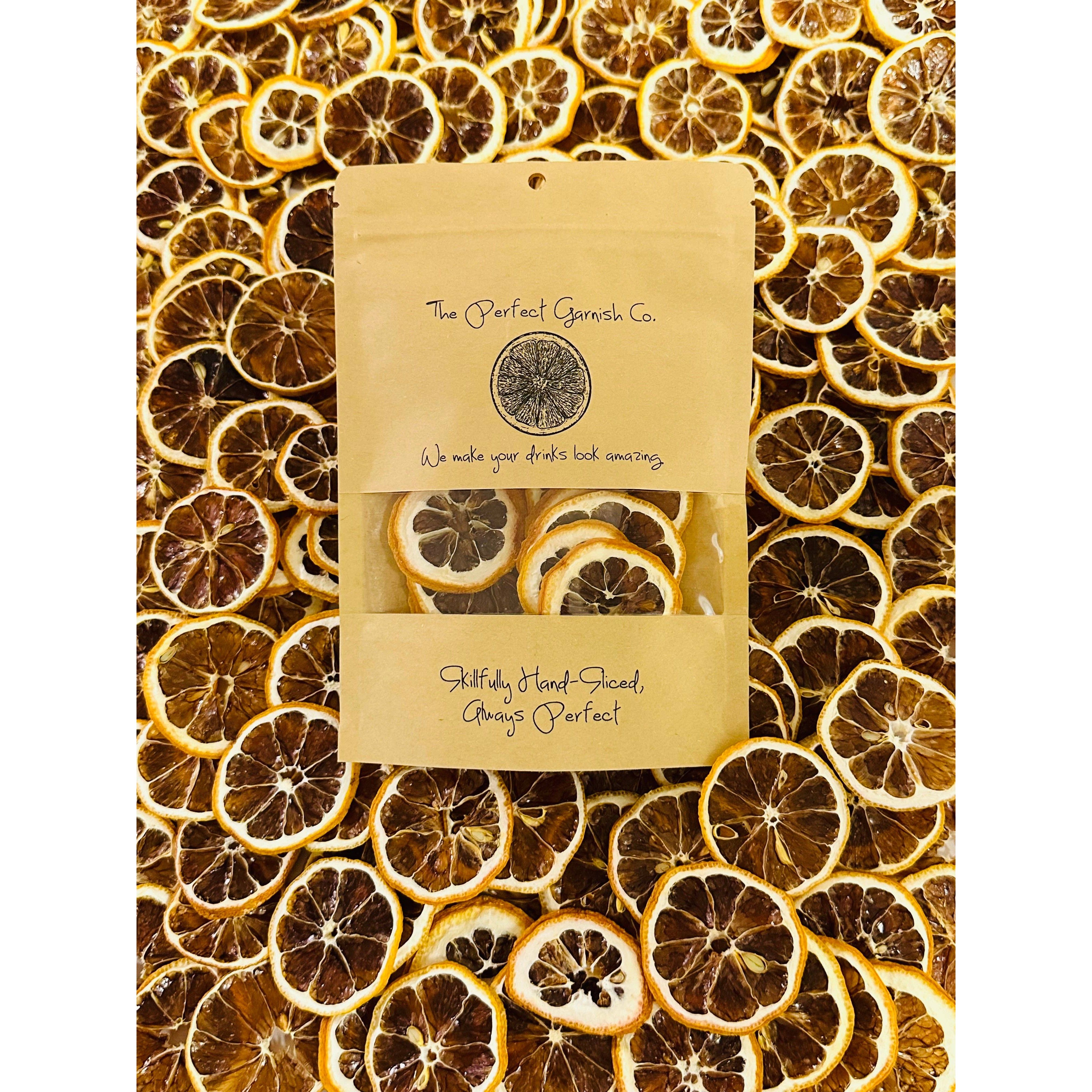 The Perfect Garnish Co. Dehydrated Lemon Wheels Natural Fruit