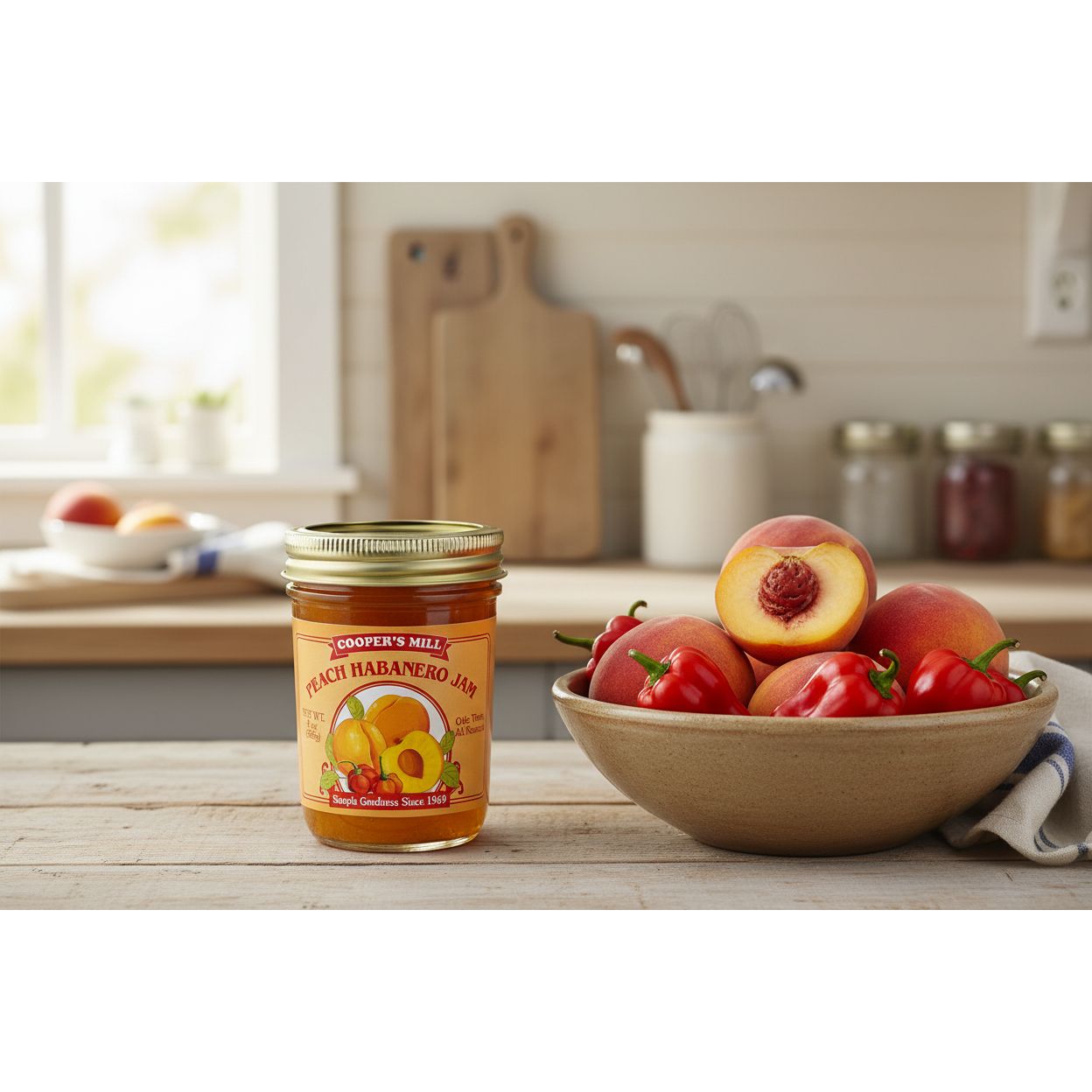 Cooper's Mill All Natural Peach Habanero Jam Half Pint Jar