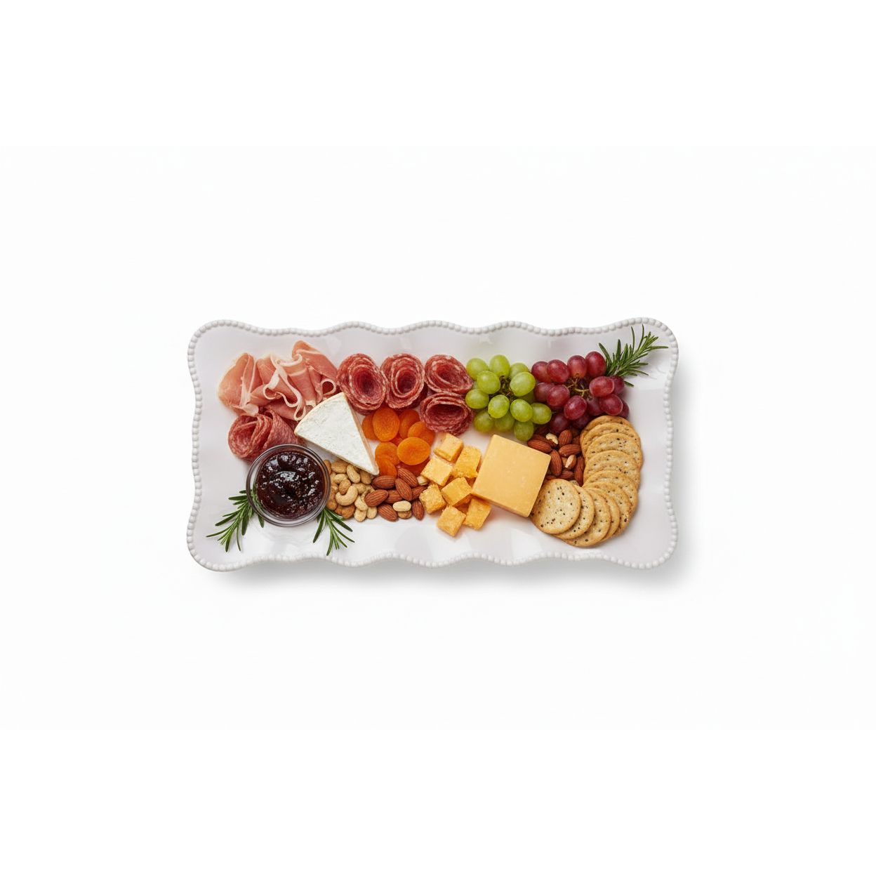 Certified International Perlette Cream Melamine Rectangular Platter