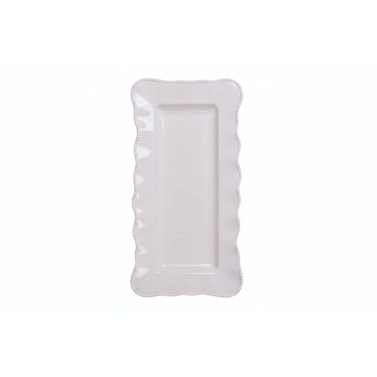Certified International Perlette Cream Melamine Rectangular Platter