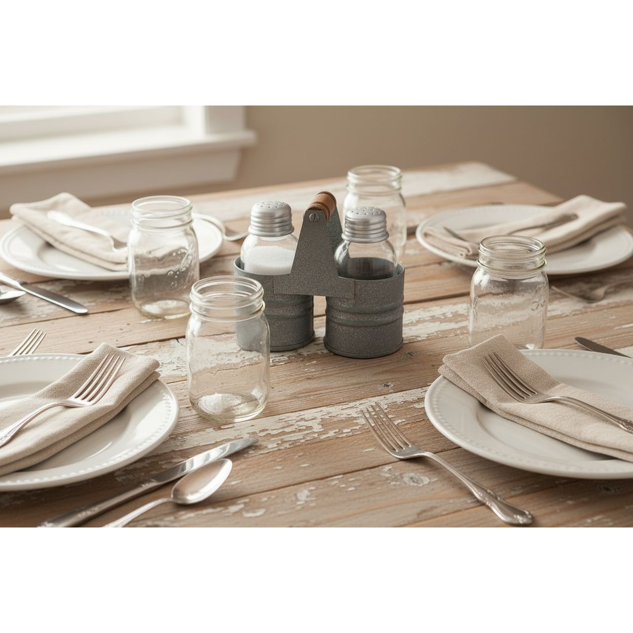 CTW Home Collection Salt and Pepper Can Caddy - Barn Roof