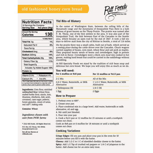 Rill Foods Thorp Prairie Honey Corn Bread & Muffin