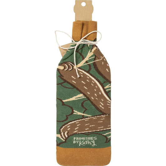 Primitives By Kathy Bottle Sock Let's Get Slothed Wine Bottle Cover