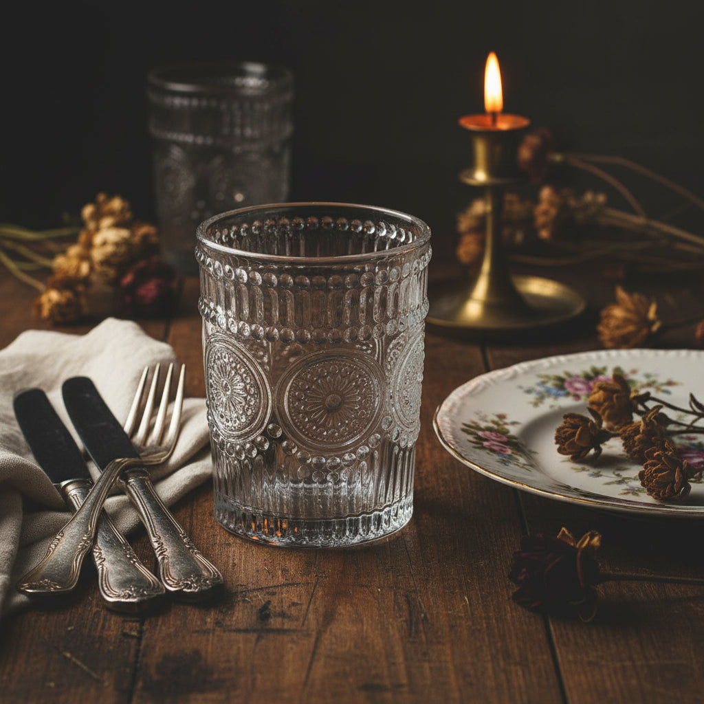 Primitives By Kathy Small Medallion Vintage Drinking Glass
