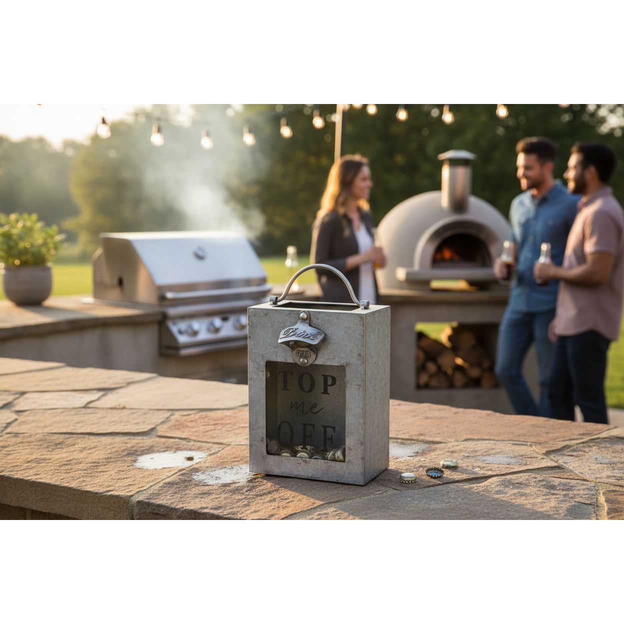 CTW Top Me Off Galvanized Bottle Opener Bin