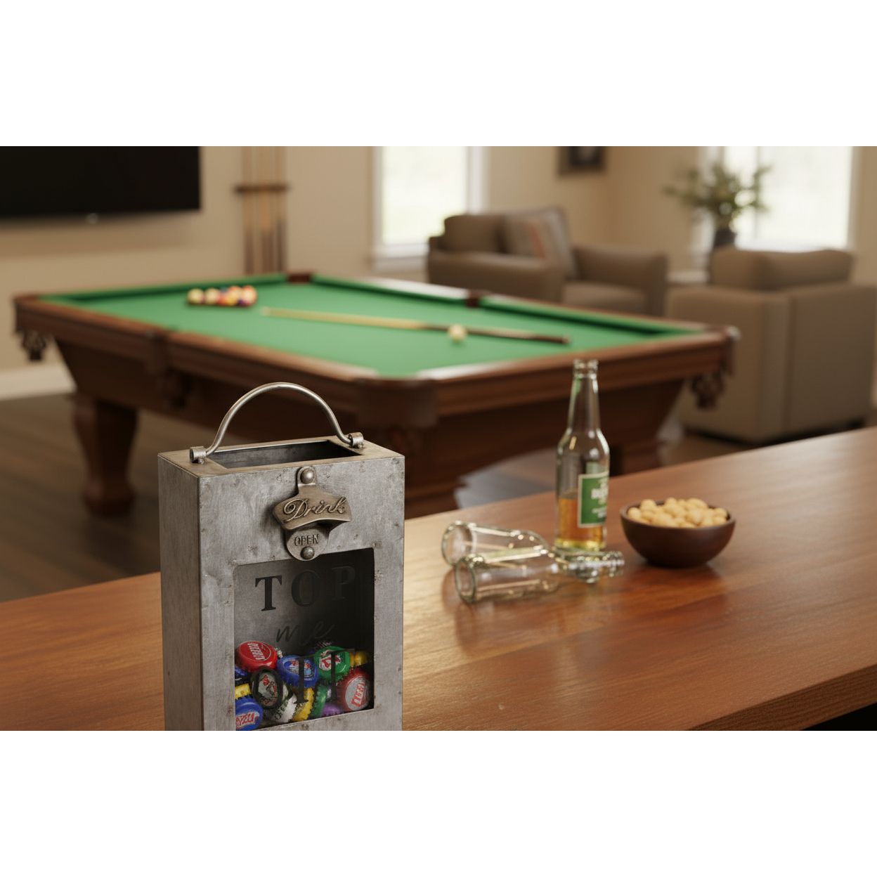 CTW Top Me Off Galvanized Bottle Opener Bin