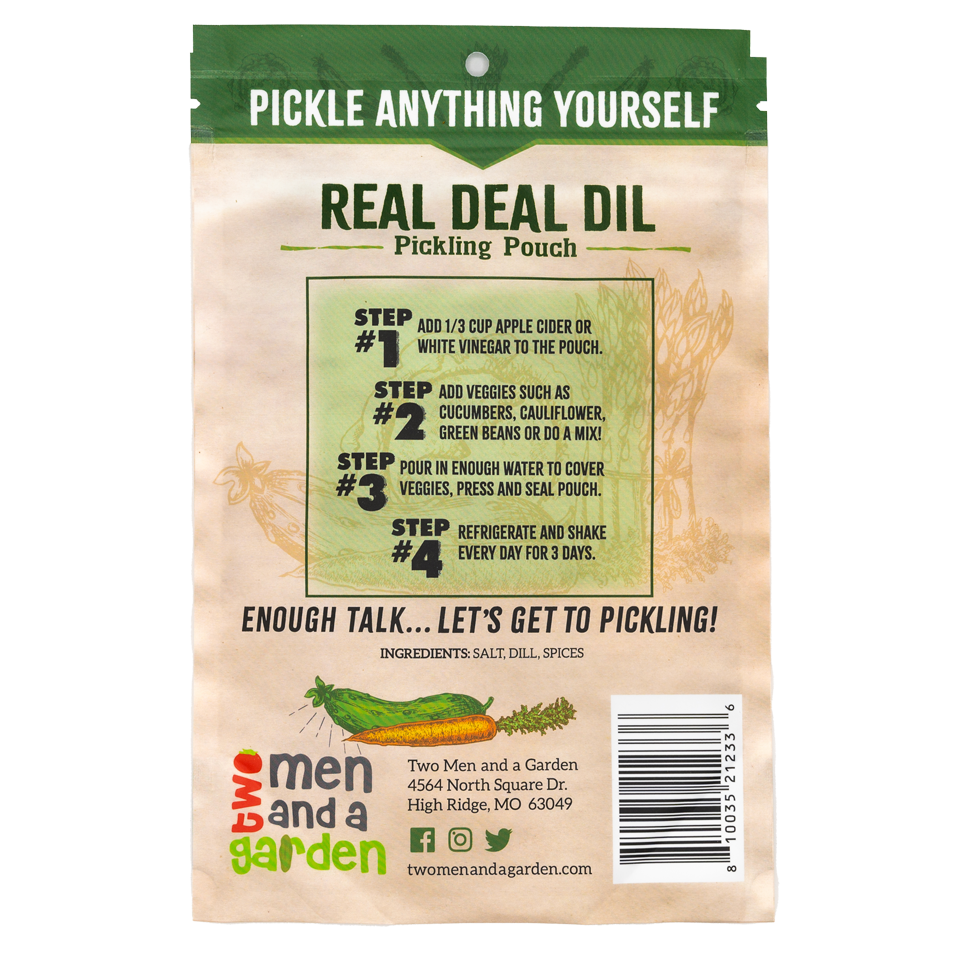 Two Men and a Garden Pickling Pouch Real Deal Dill Pickle Anything Yourself