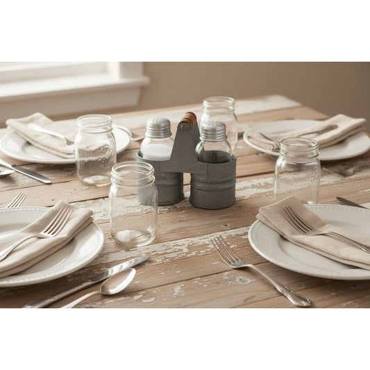 CTW Home Collection Salt and Pepper Can Caddy - Barn Roof