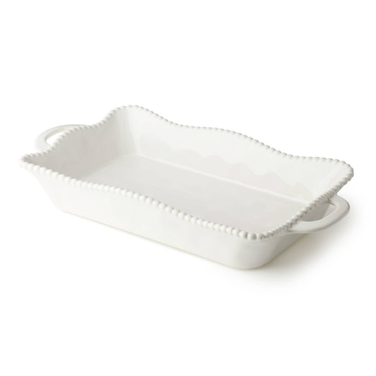 Certified International Perlette Cream Large Rectangular Baker