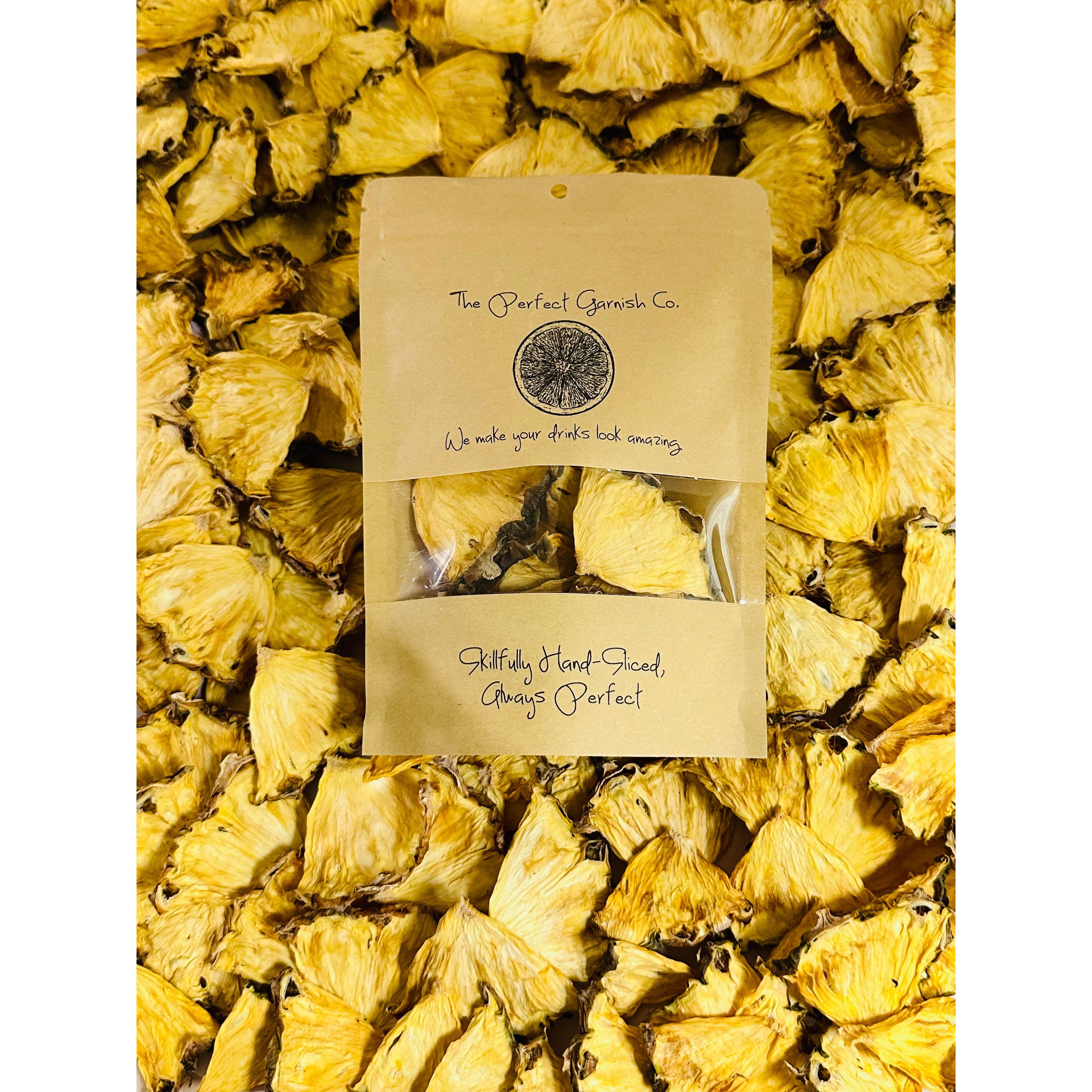 The Perfect Garnish Co. Dehydrated Pineapple Natural Fruit Quarters