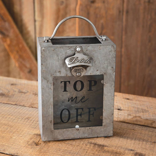 CTW Top Me Off Galvanized Bottle Opener Bin