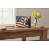 Primitives by Kathy American Flag with Cow Home Décor Block Sign