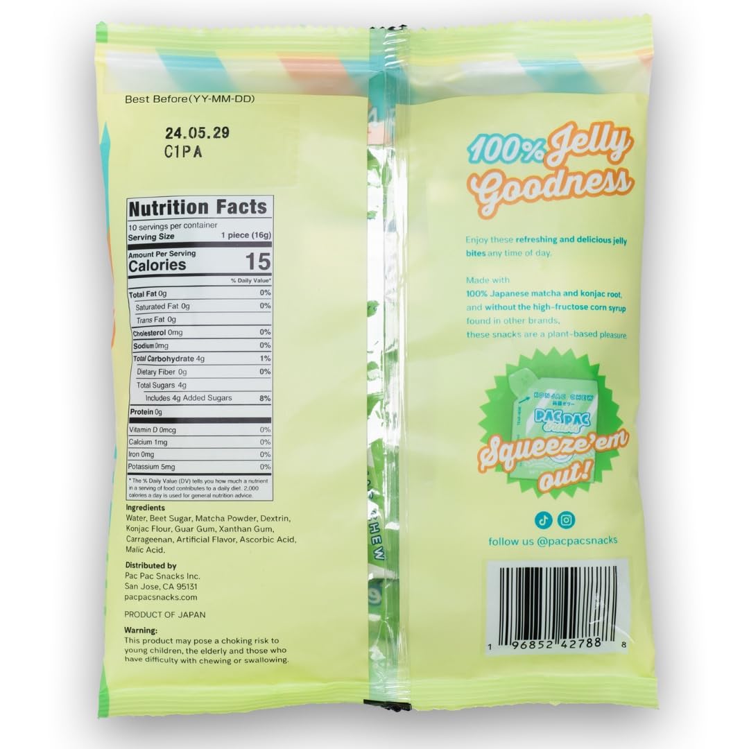 Pac Pac Snacks Matcha Konjac Chews
