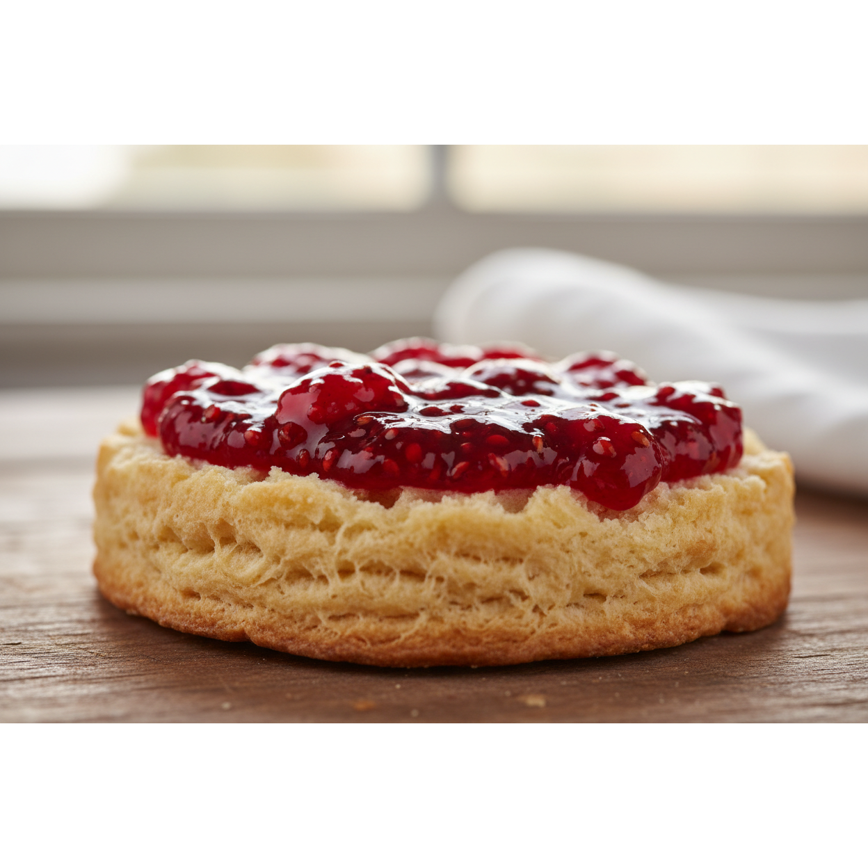 raspberry jam on bisuit